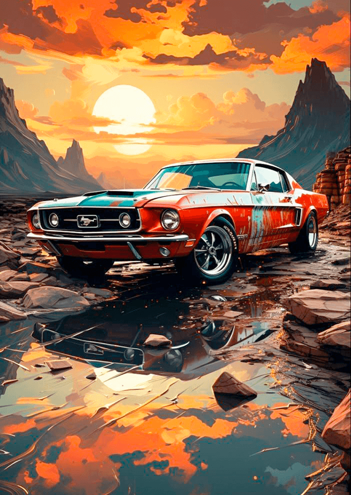 Mustang Metal Poster Sb-229
