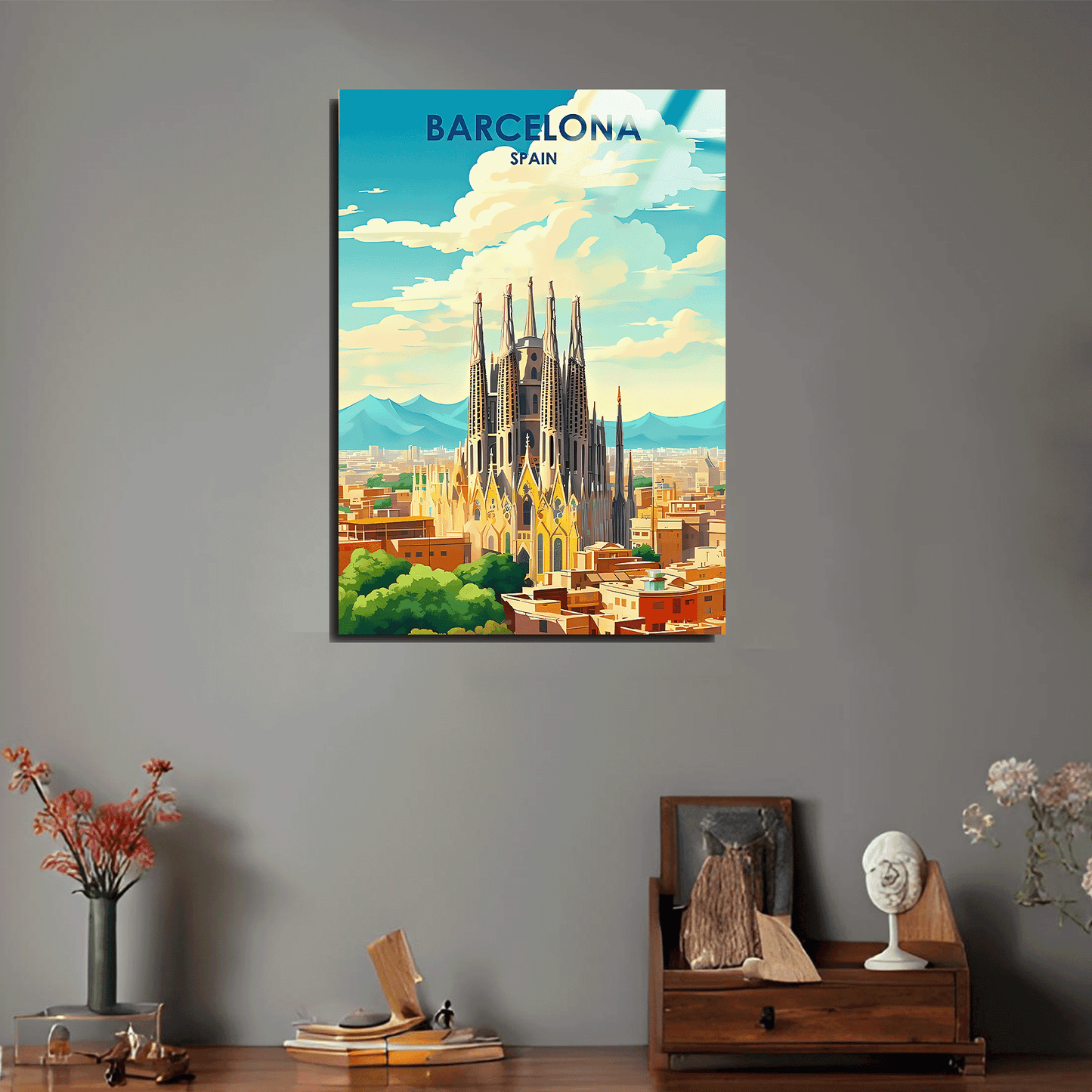 İspanya Barselona Metal Poster Sb-58