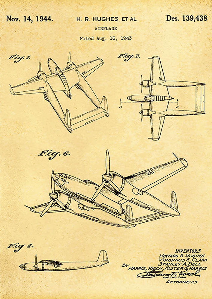 1944 Howard Hughes Uçak Metal Poster Sb-199