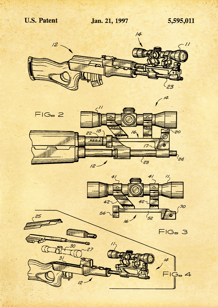 AK-47 With Scope 1997 Metal Poster Sb-181