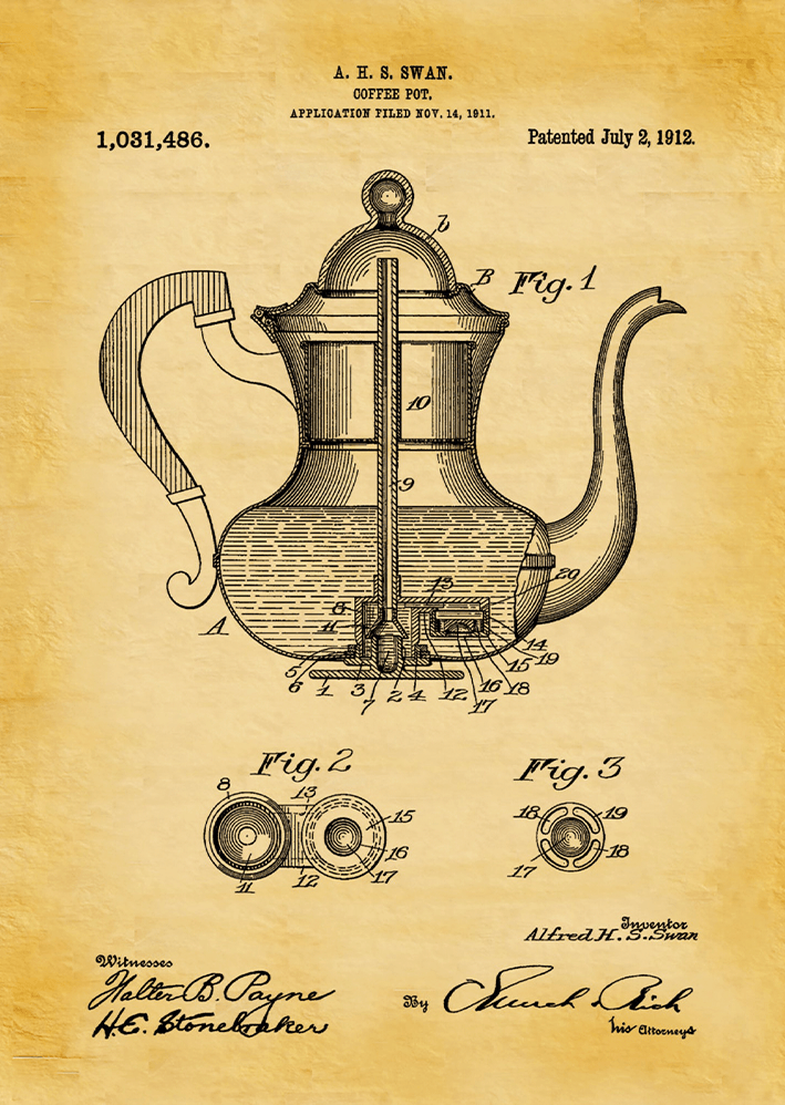 1912 Coffee Pot Metal Poster Sb-187
