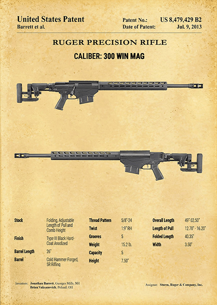 Ruger 300 Win Mag Metal Poster Sb-180