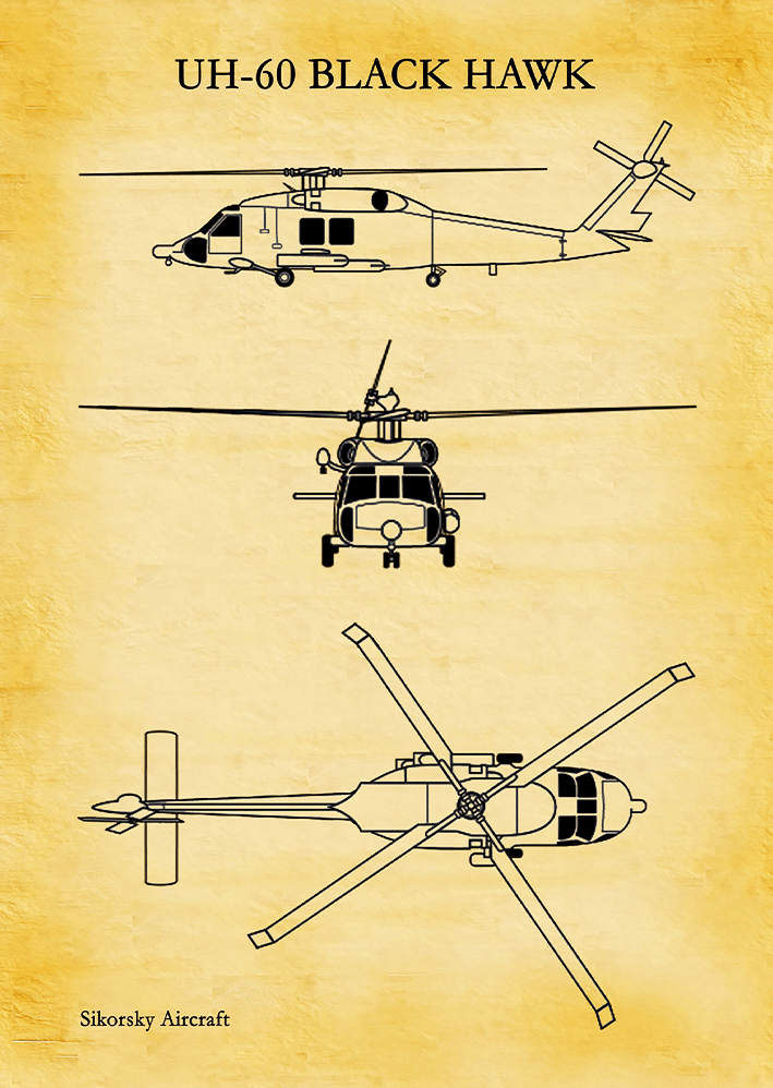 UH-60 Black Hawk Metal Poster Sb-179