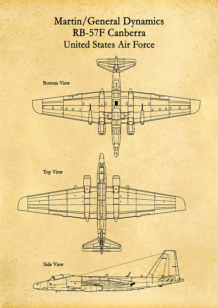 RB-57F Canberra Uçak Metal Poster Sb-191