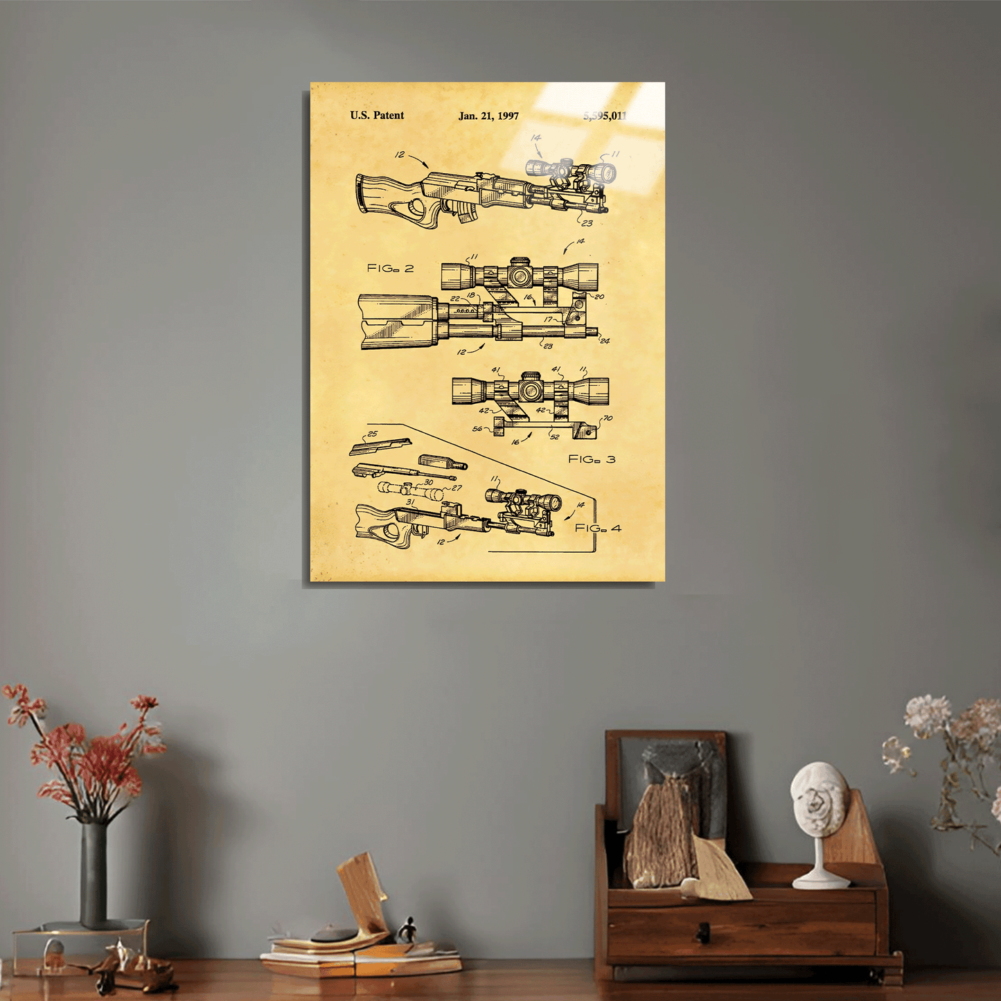AK-47 With Scope 1997 Metal Poster Sb-181