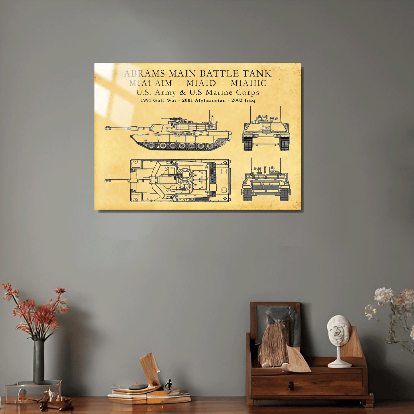 M1A1 Abrams Main Battle Tank Metal Poster Sb-190