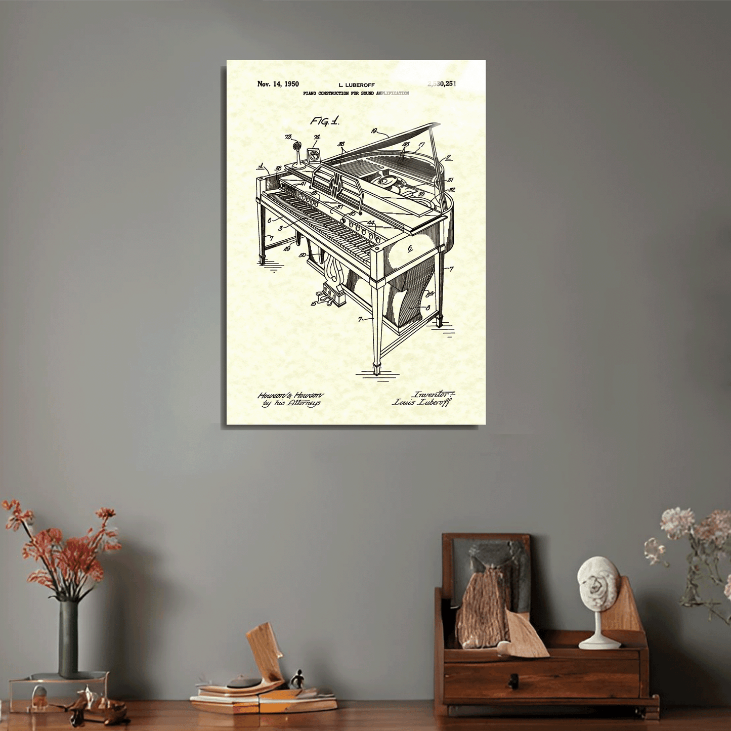 1950 Piano Metal Poster Sb-196