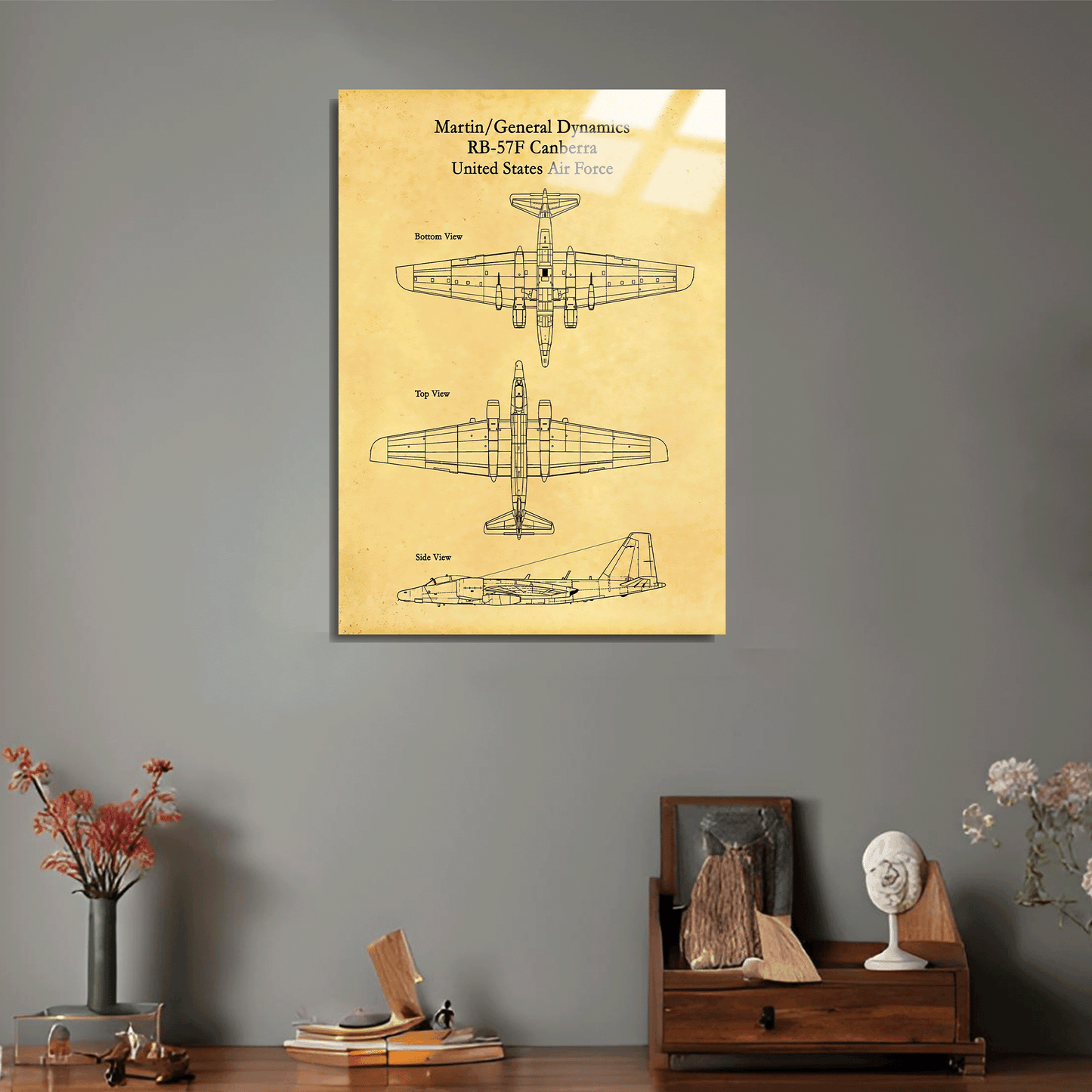RB-57F Canberra Uçak Metal Poster Sb-191