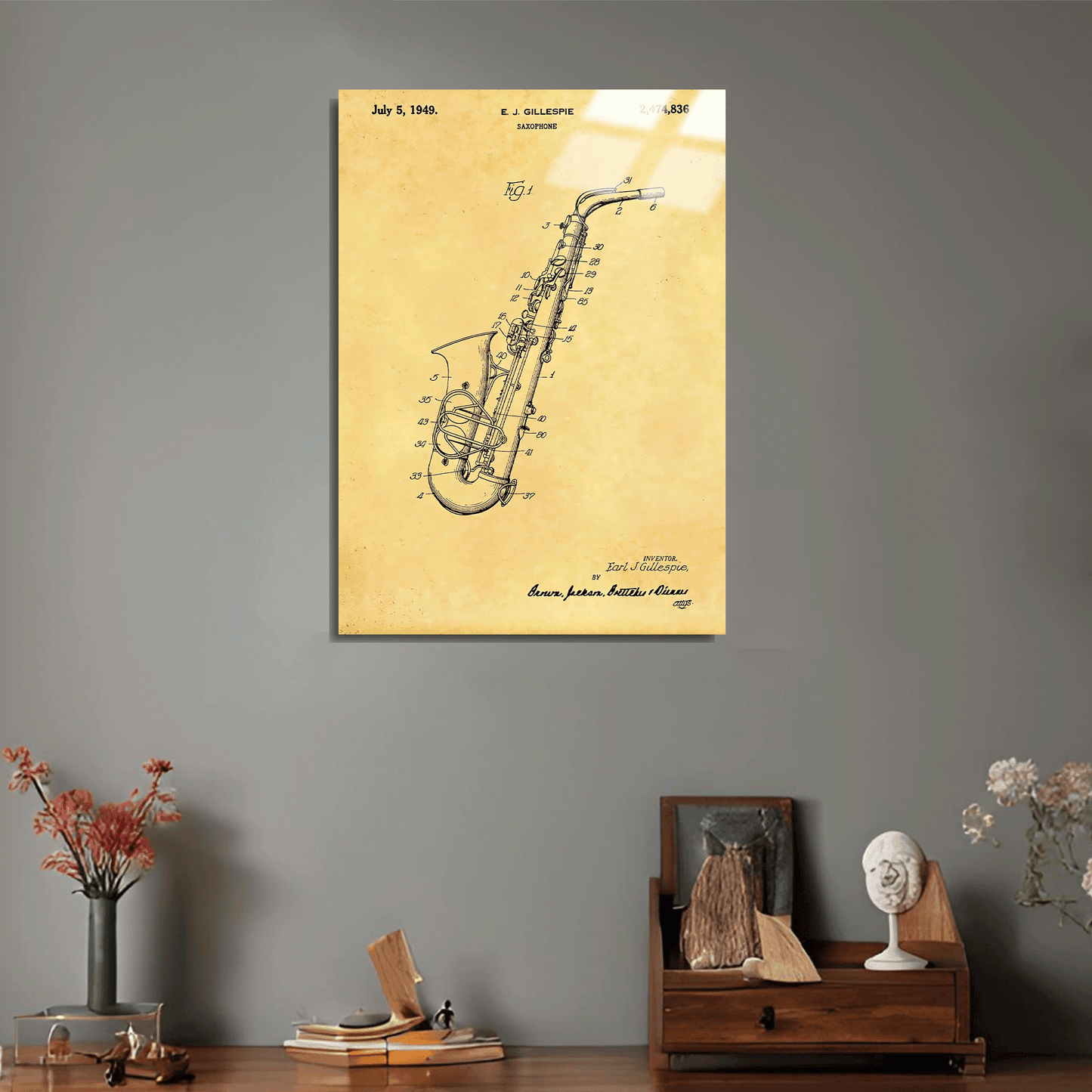 1949 Saksafon Metal Poster Sb-197