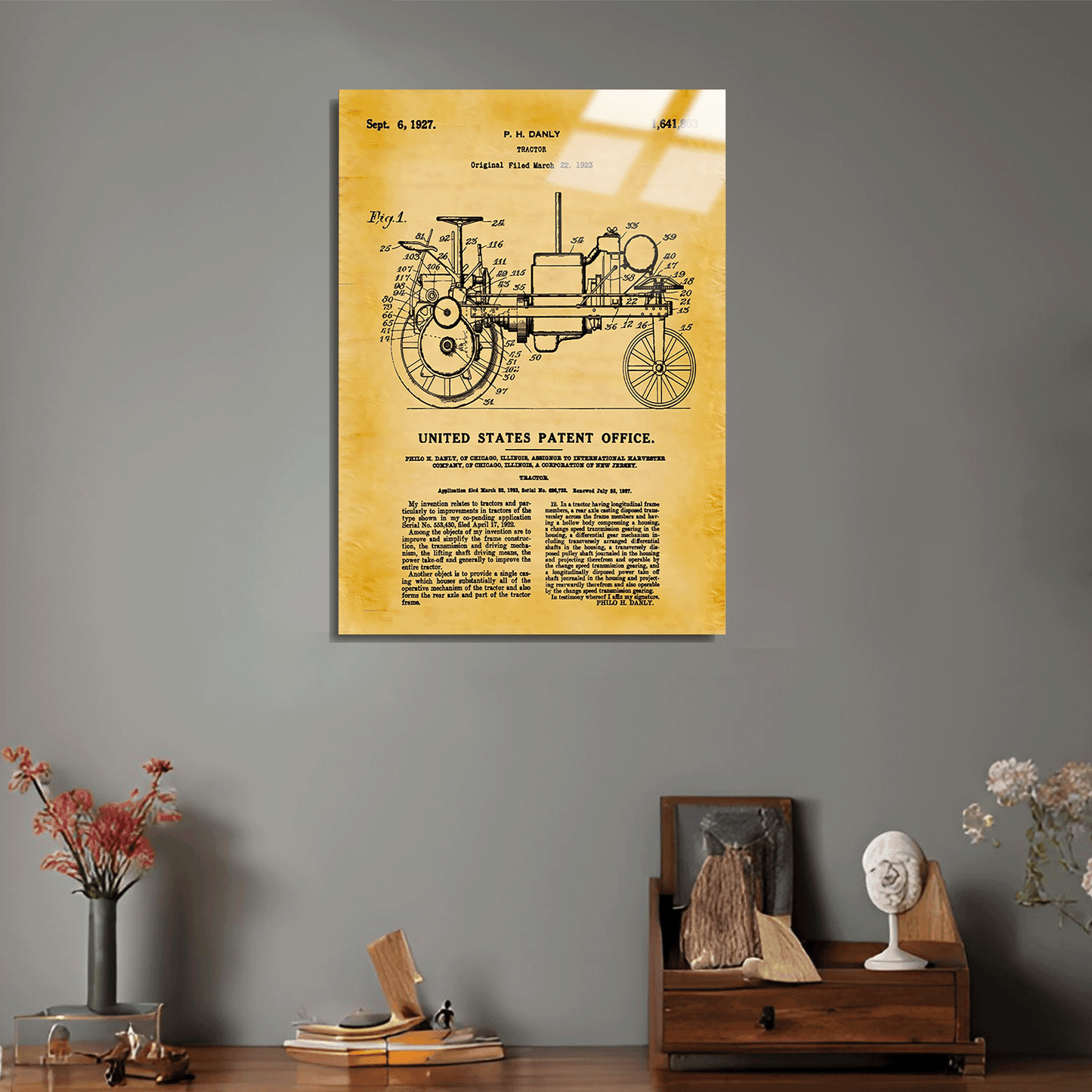 1927 Uluslararası Biçerdöver Traktör Metal Poster Sb-203
