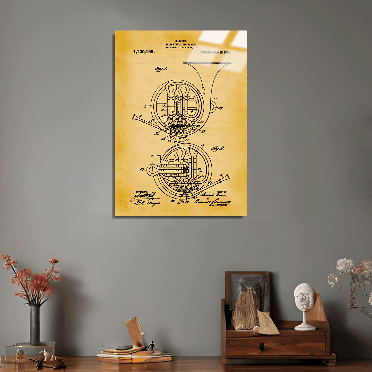 1914 French Horn Metal Poster Sb-186