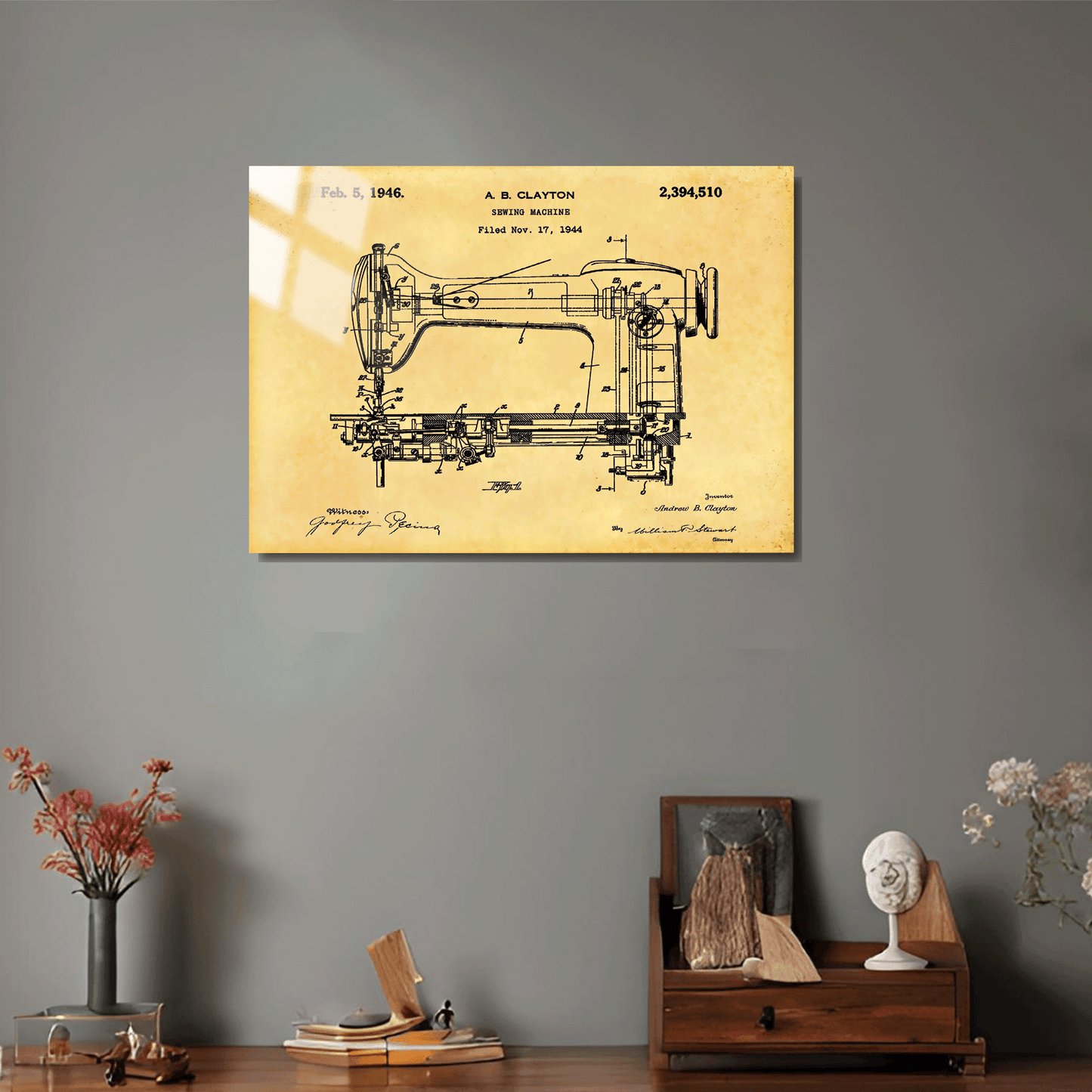 1944 Singer Dikiş Makinası Metal Poster Sb-198