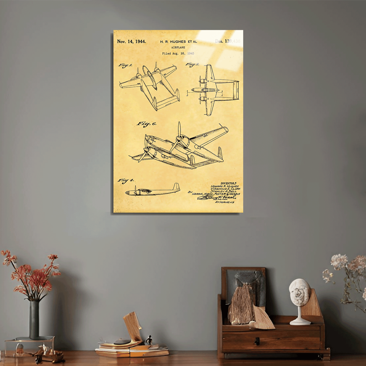 1944 Howard Hughes Uçak Metal Poster Sb-199
