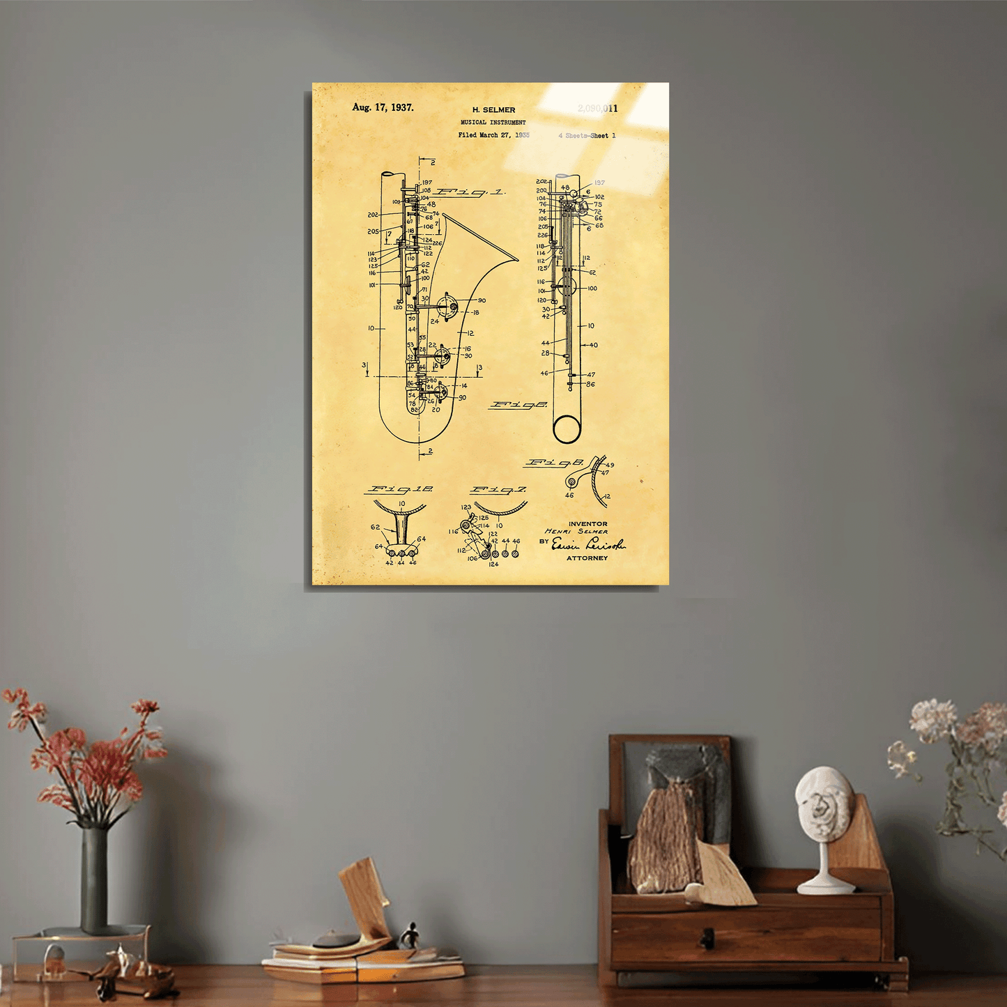 1937 Saksafon Metal Poster Sb-201