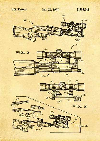 AK-47 With Scope 1997 Metal Poster Sb-181