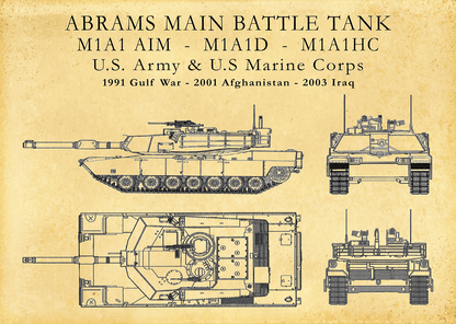 M1A1 Abrams Main Battle Tank Metal Poster Sb-190