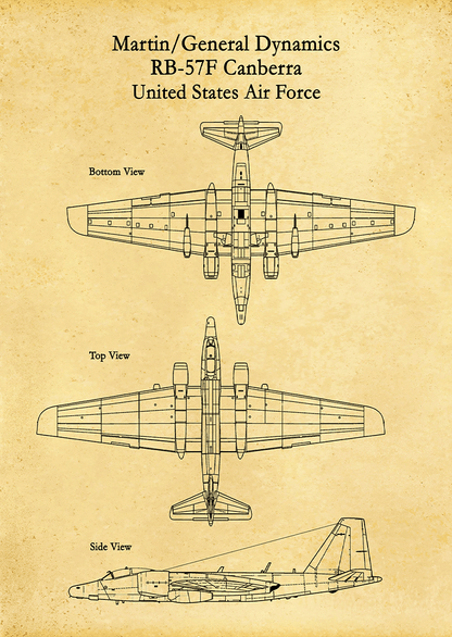 RB-57F Canberra Uçak Metal Poster Sb-191